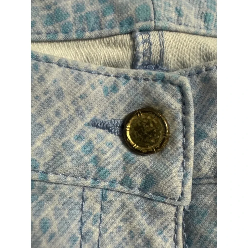 J.McLaughlin Women's Size 4 Lexi Snake Print‎ Slim Leg Jeans  Blue White Flaw